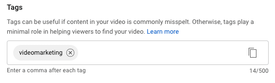 Video SEO Yotube Tags